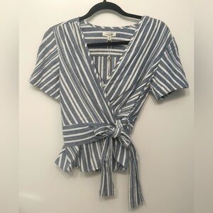 NWT Max Studio Linen Blend Striped Top